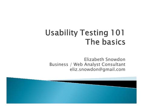 Usability Testing 101 An Introduction