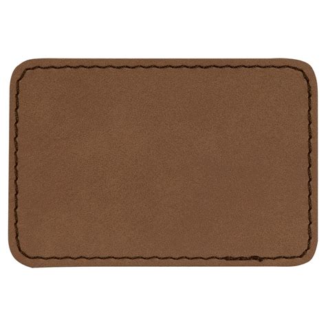 Synthetic Leather Patch w/ Custom Engraving – Small Rectangle – Mato & Hash png image