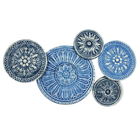Blue Floral Metal Medallions Wall Art 26 X 44 At Home