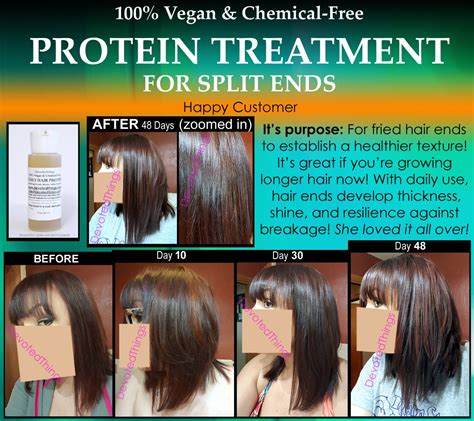 Vegan Hair Protein Treatment Natural Split Ends Repair For Women