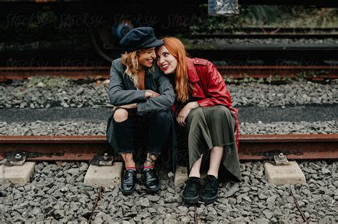 Beautiful Lesbian Couple Shoot On An Abandoned Railway Del