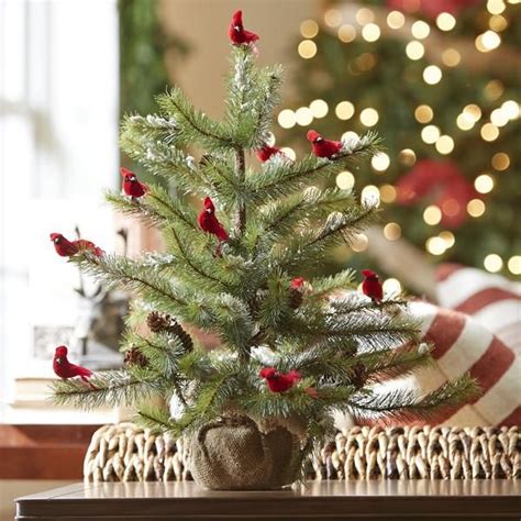 Cardinal Faux Tree Décor Christmas Centerpieces Woodland Christmas