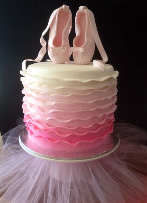 Ombré Ballet Cake Pastel De Bailarina Torta De Bailarina Cumpleaños