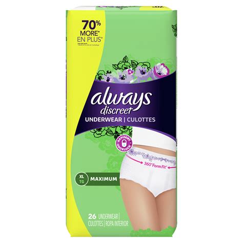 Always Discreet Incontinence Underwear For Women Maximum Xl 26 Ct