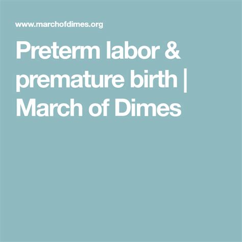 Preterm Labor And Premature Birth March Of Dimes Preterm Labor