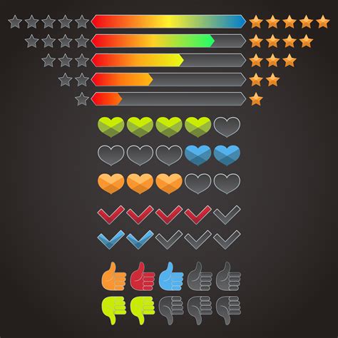 Colorful Rating Icons Set 453296 Vector Art At Vecteezy