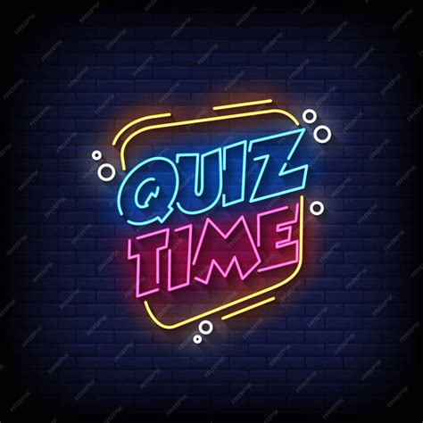 Premium Vector Quiz Time Neon Signs Style Text Vector