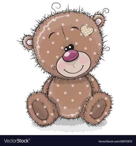 Cute Cartoon Teddy Bear On A White Background Vector Image