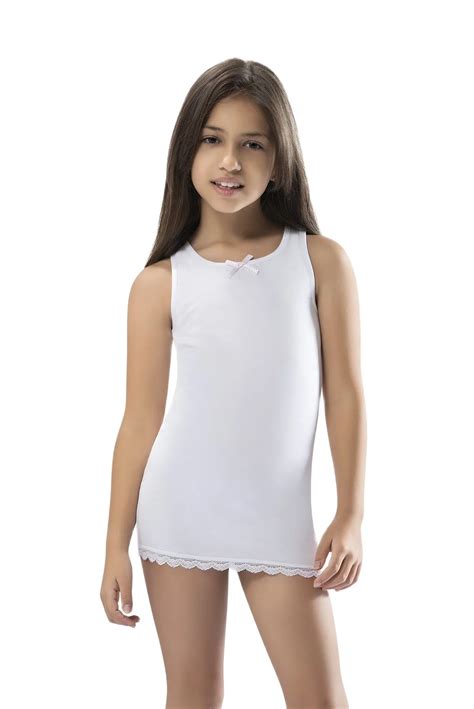 Undershirt 4 14y Girls Cotton Singlet Tops For Girls Lycra Bodysuit Sleeveless Shoulder Straps