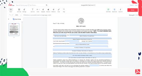 Georgia Bill Of Sale Form T 7 Customize Fill Download Pdfliner