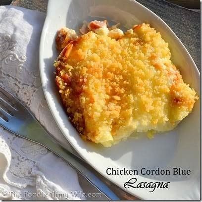 If you're looking for an indulgent dinner to whip up for friends and family, this is the dish for you. Chicken Cordon Blue Lasagna | Cosmopolitan Cornbread