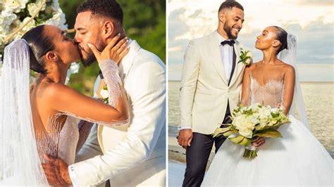 leigh anne pinnock shares first pictures from wedding to andre gray heart