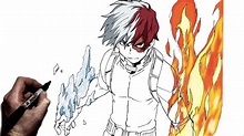 How To Draw Todoroki (Ice & Fire) | Step By Step | My Hero Academia ...