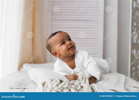 Three Month Old African American Baby Boy Stock Image Image Of Soft