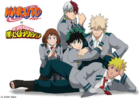 Naruto Naruto Uzumaki Izuku Midoriya Ochaco Uraraka Katsuki Bakugou