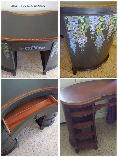 Unique Painted Furniture Annie Sloan Painted Desk Wisteria Etsy Black