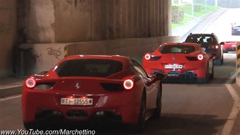 Loud Ferrari Tunnel Sounds 458 Italia Vs 430 Scuderia And More Youtube