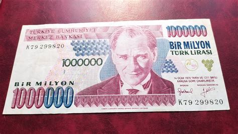 The turkish lira is also known as the yeni turk lirasi. 1,000,000 Turkish Lira 1995 Turkija P-209b | 25608516