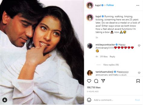 Ajay Devgn And Kajol Drop Adorable Posts To Celebrate Their 23rd Wedding