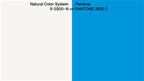 Natural Color System S 0300 N Vs Pantone 2925 C Side By Side Comparison