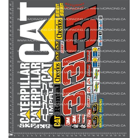 Mci Reproduction Decals Mci 110th Nascar Caterpiller Decals