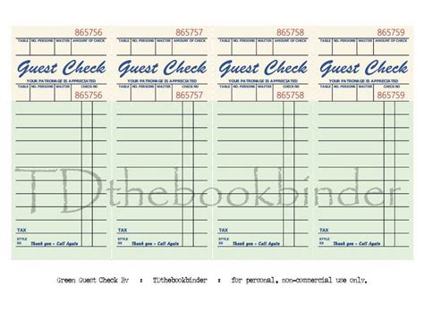 Guest Check Printables Etsy