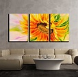 wall26 - 3 Piece Canvas Wall Art - Sunflower, Oil Painting on Canvas ...