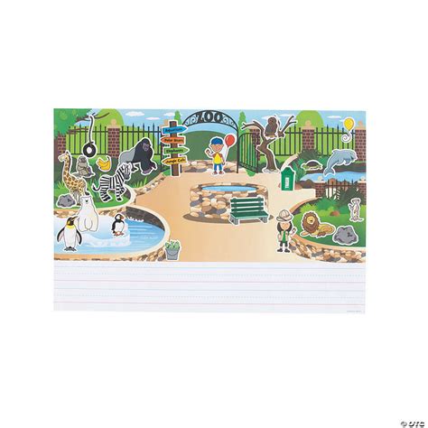 Create And Write Zoo Giant Sticker Scenes 12 Pc Oriental Trading
