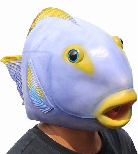 Creepyparty Fish Mask Deluxe Halloween Costume Party Latex