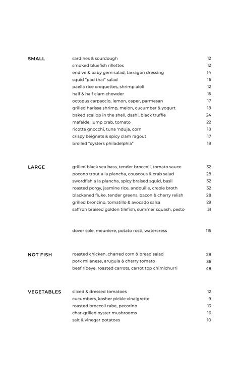 The most classic is the italian feast of the seven fishes, which—as the name suggests—involves a spread of seven seafood dishes. Here's What You'll Be Eating at Vernick Fish and Jean-Georges