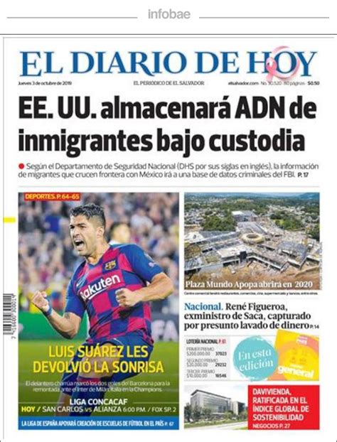 El Diario De Hoy El Salvador 3 De Octubre De 2019 Infobae