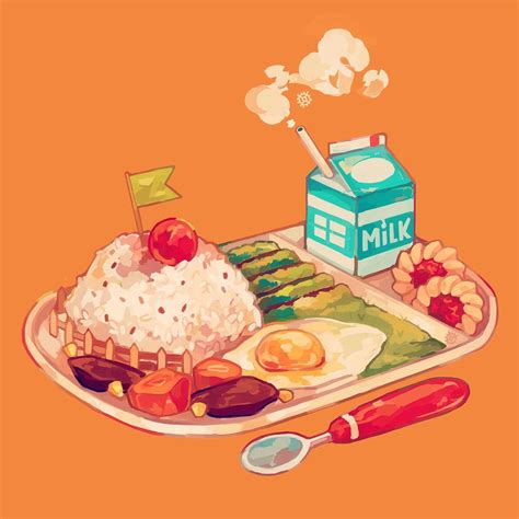 Reii ♜ En Twitter My Lunch Series Cute Food Drawings Food