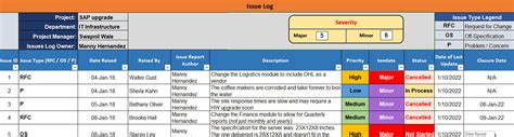 Issue Log Template Itsm Docs Itsm Documents And Templates