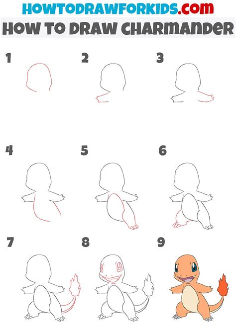 How To Draw Charmander From Pokemon Step By Step Artofit