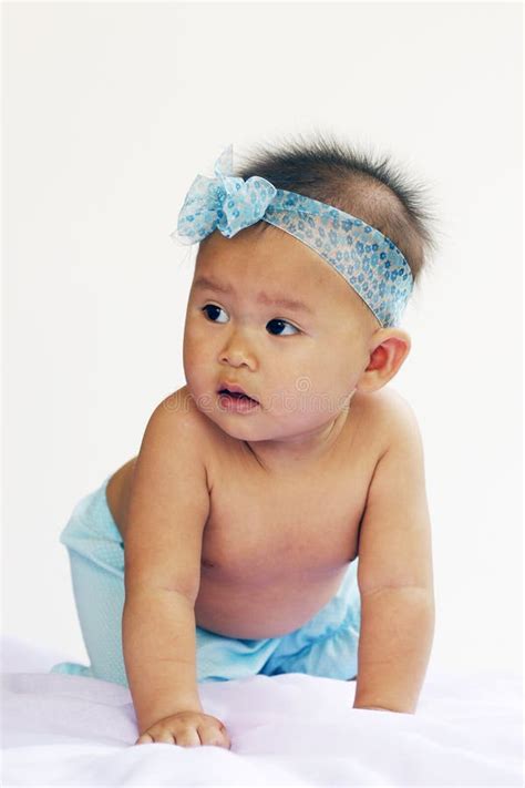 Baby Portrait In Blue Dress Stock Image Image Of Blue Cloth 14027515