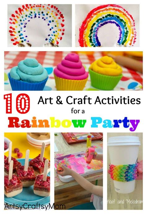 10 Art And Craft Activities For A Rainbow Party Artsy Craftsy Mom