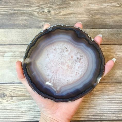 Extra Large Natural Agate Geode Slice Mineral By Thehollowgeode