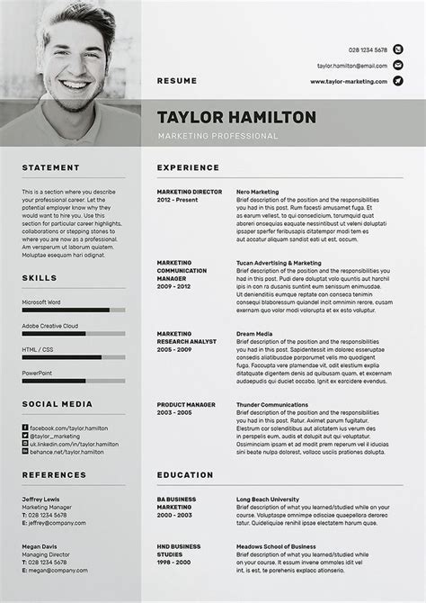 We are providing here a great collection of premium resumes in ms word for free. Resume/CV - Taylor | Free resume template download, Resume ...