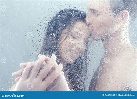 Loving Couple In Shower Stock Photography Image