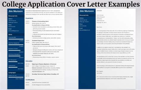 College Application Cover Letter Examples Education Clique