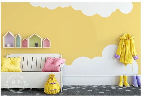 Lovely Simple Kids Nursery Clouds Wallpaper Wall Mural Two Etsy