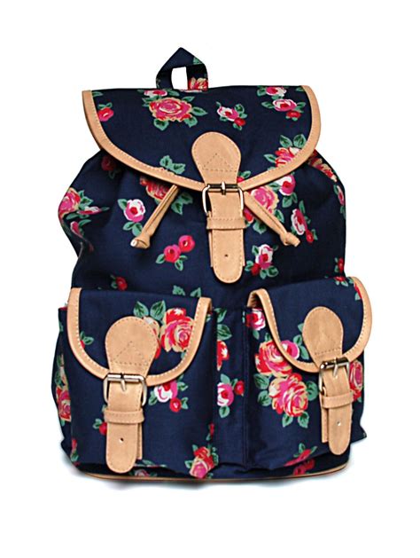 Floral Blue Mini Backpack Shaun Design P10095