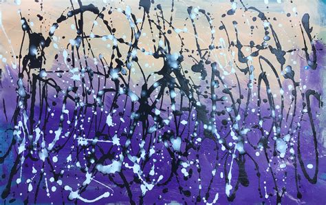 Jackson Pollock Style Purple Abstract Painting Original Large Etsy Uk