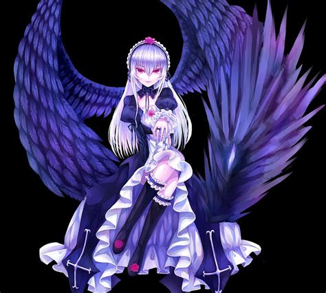 Suigintou Dress Rose Evil Wing Rozen Maiden Floral Anime Feather