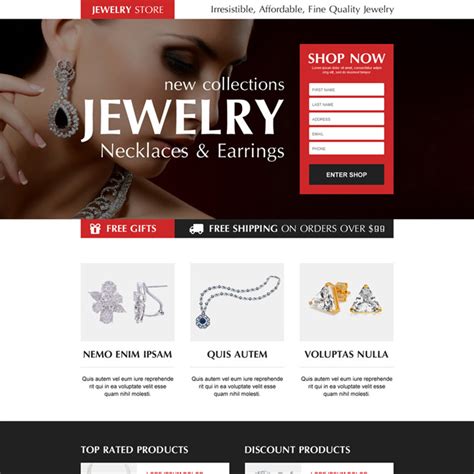 Download Responsive Jewelry Store Landing Page Design Template At An