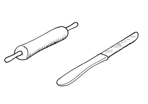 coloring page rolling pin and knife free printable coloring pages img 8199