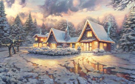 Thomas Kinkade Christmas Backgrounds Wallpaper Cave