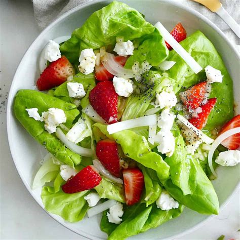 Strawberry Goat Cheese Salad With Butter Lettuce Its A Veg World
