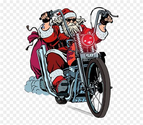 Santa Claus Harley Davidson Clipart 3613492 Pinclipart
