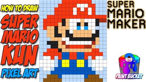 How To Draw Super Mario Kun Super Mario Maker Bit Pixel Art Speed My